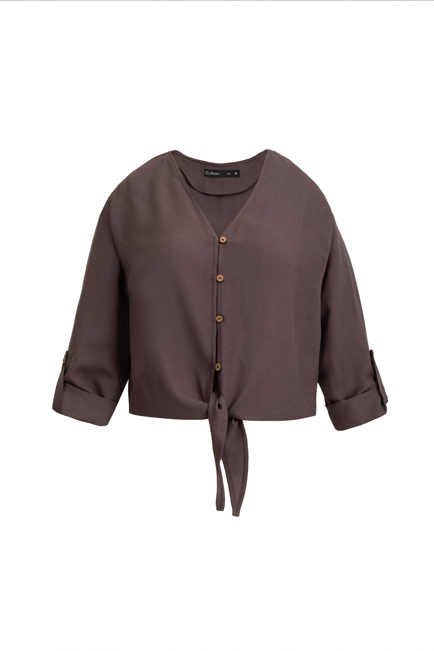 شومیز لینن جلو گره دار - 3174 | برند پوشاک زنانه کالین | فروشگاه آنلاین خرید لباس،کیف و کفش شومیز لینن جلو گره دار - 3174 - Image 3