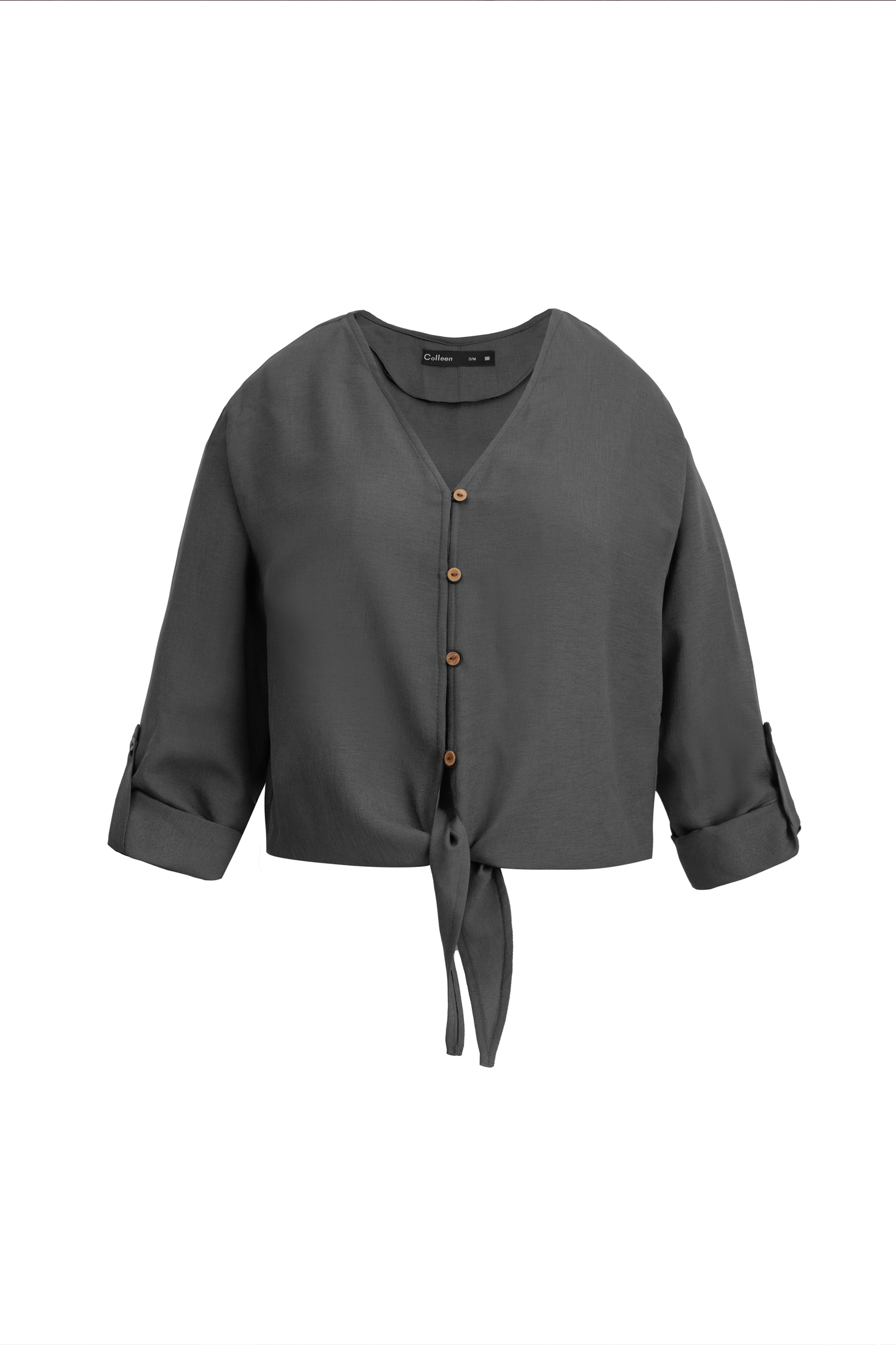 شومیز لینن جلو گره دار - 3174 | برند پوشاک زنانه کالین | فروشگاه آنلاین خرید لباس،کیف و کفش شومیز لینن جلو گره دار - 3174 - Image 4